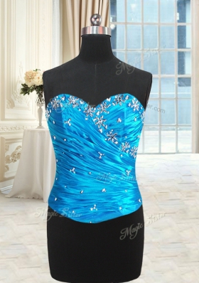 Stunning Four Piece Three Pieces Quinceanera Dress Blue Sweetheart Organza Sleeveless Floor Length Lace Up