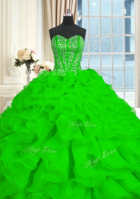 Super With Train Ball Gowns Sleeveless 15th Birthday Dress Brush Train Lace Up