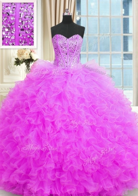 Ball Gowns Quinceanera Gown Lilac Strapless Tulle Sleeveless Floor Length Lace Up