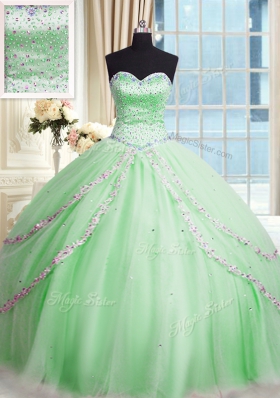 Exquisite Sleeveless Court Train Beading and Appliques With Train Sweet 16 Quinceanera Dress