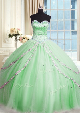 Exquisite Sleeveless Court Train Beading and Appliques With Train Sweet 16 Quinceanera Dress