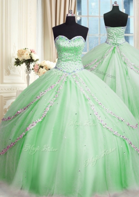 Exquisite Sleeveless Court Train Beading and Appliques With Train Sweet 16 Quinceanera Dress