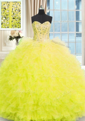 Fantastic Ball Gowns Sweet 16 Quinceanera Dress Light Yellow Strapless Tulle Sleeveless Floor Length Lace Up