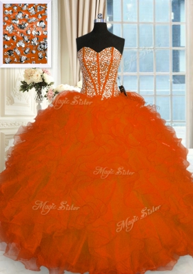 Stylish Floor Length Red Quinceanera Gowns Sweetheart Sleeveless Lace Up