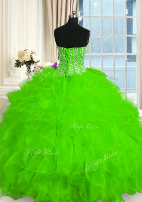 Sweet 16 Dresses Military Ball and Sweet 16 and Quinceanera and For with Beading and Ruffles Sweetheart Sleeveless Lace Up