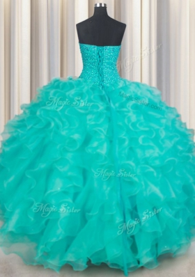 Sleeveless Beading and Ruffles Lace Up Quinceanera Gown