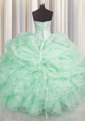 Fitting Sleeveless Lace Up Floor Length Beading and Ruffles 15 Quinceanera Dress
