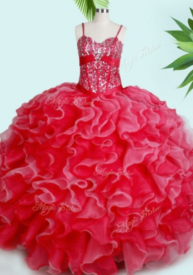 Most Popular Organza Sleeveless Floor Length Quinceanera Dresses and Beading and Ruffles