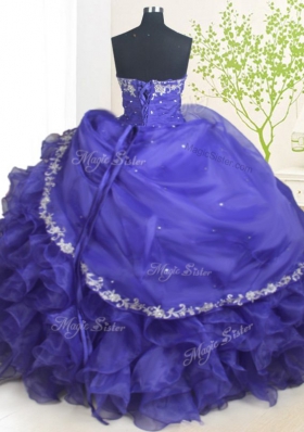 Decent Sleeveless Beading and Appliques Lace Up Sweet 16 Dress