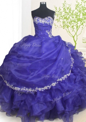 Decent Sleeveless Beading and Appliques Lace Up Sweet 16 Dress