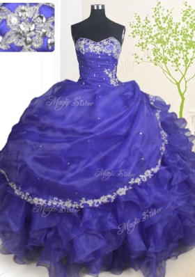 Decent Sleeveless Beading and Appliques Lace Up Sweet 16 Dress