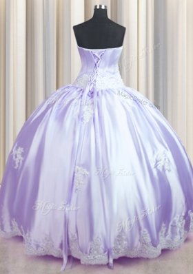 Floor Length Ball Gowns Sleeveless Lavender Sweet 16 Dress Lace Up