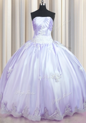 Floor Length Ball Gowns Sleeveless Lavender Sweet 16 Dress Lace Up