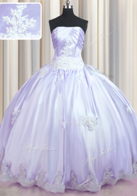 Floor Length Ball Gowns Sleeveless Lavender Sweet 16 Dress Lace Up