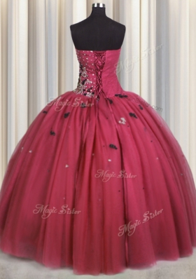 Floor Length Coral Red Quinceanera Gowns Sweetheart Sleeveless Lace Up