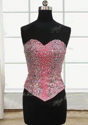 Adorable Three Piece Coral Red Lace Up Vestidos de Quinceanera Beading and Ruffles Sleeveless Floor Length