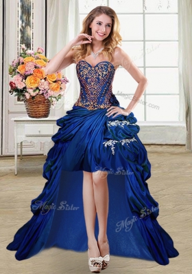 Deluxe Four Piece Sleeveless Beading and Appliques and Pick Ups Lace Up Sweet 16 Dresses