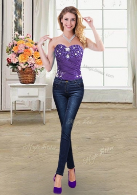 Four Piece Sleeveless Beading and Appliques and Pick Ups Lace Up Quinceanera Dress