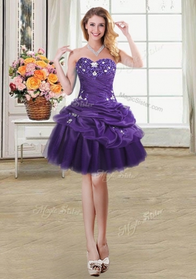 Four Piece Sleeveless Beading and Appliques and Pick Ups Lace Up Quinceanera Dress