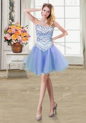 Three Piece Floor Length Lace Up Quinceanera Dresses Light Blue and In for Military Ball and Sweet 16 and Quinceanera with Beading