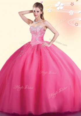 Tulle Sleeveless Floor Length Vestidos de Quinceanera and Beading