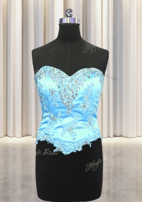 Stunning Three Piece Sleeveless Beading and Appliques and Ruffles Lace Up Quince Ball Gowns