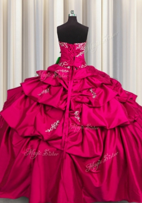 Wonderful Appliques and Pick Ups Quinceanera Dresses Hot Pink Lace Up Sleeveless Floor Length