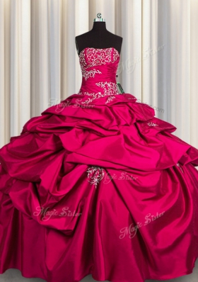 Wonderful Appliques and Pick Ups Quinceanera Dresses Hot Pink Lace Up Sleeveless Floor Length