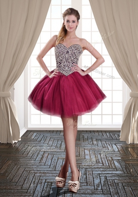 Three Piece Burgundy Sweetheart Neckline Beading Sweet 16 Dresses Sleeveless Lace Up