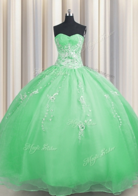 Charming Zipper Up Zipper 15 Quinceanera Dress Beading and Appliques Sleeveless Floor Length