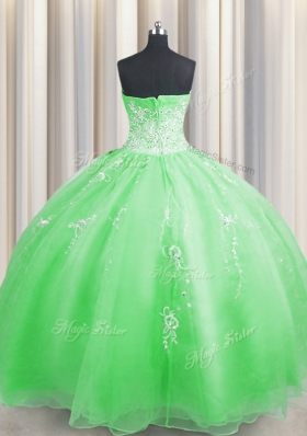 Low Price Zipper Up Organza Sweetheart Sleeveless Zipper Beading and Appliques Sweet 16 Quinceanera Dress in