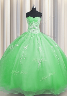 Low Price Zipper Up Organza Sweetheart Sleeveless Zipper Beading and Appliques Sweet 16 Quinceanera Dress in