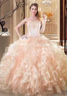 Edgy Floor Length Ball Gowns Sleeveless Yellow Quinceanera Dresses Lace Up