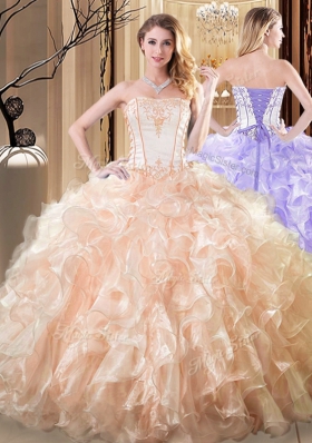 Edgy Floor Length Ball Gowns Sleeveless Yellow Quinceanera Dresses Lace Up