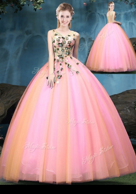 Floor Length Ball Gowns Sleeveless Multi-color Ball Gown Prom Dress Lace Up