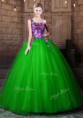 One Shoulder Lace Up Quinceanera Dress Pattern Sleeveless Floor Length