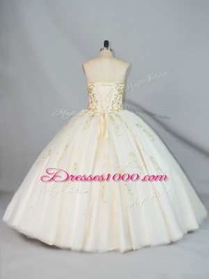 Sleeveless Lace Up Floor Length Beading Quince Ball Gowns