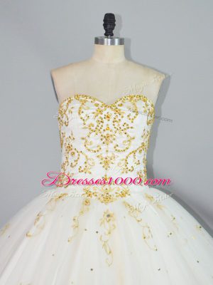 Sleeveless Lace Up Floor Length Beading Quince Ball Gowns