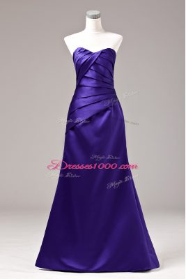 Fashionable Purple Sleeveless Ruching Floor Length Prom Dresses
