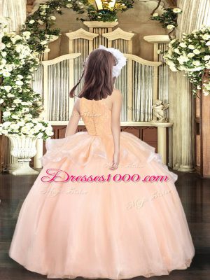 Adorable Scoop Sleeveless Organza Pageant Dress Beading Zipper