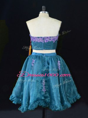 Sleeveless Appliques and Ruffles Zipper Custom Made