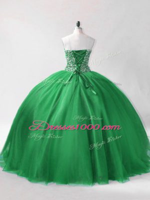 Admirable Sleeveless Lace Up Floor Length Beading Quinceanera Dresses