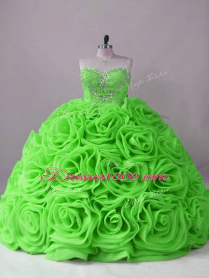 Ball Gowns Sleeveless 15 Quinceanera Dress Brush Train Lace Up
