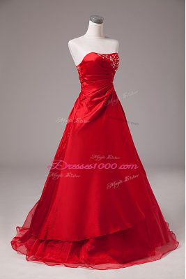 Beading and Embroidery Ball Gown Prom Dress Wine Red Lace Up Sleeveless Floor Length