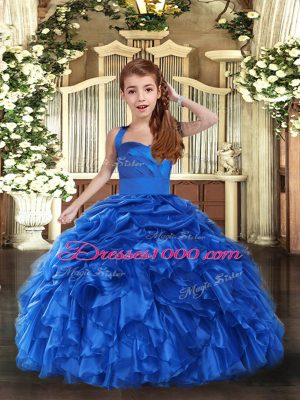 Custom Made Sleeveless Lace Up Floor Length Ruffles Pageant Dress for Teens