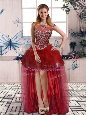 Organza Sleeveless Floor Length Sweet 16 Dresses and Beading and Ruffles