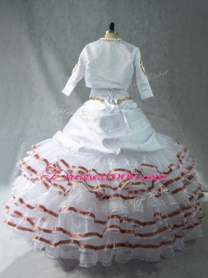 Captivating White Sleeveless Organza Lace Up 15th Birthday Dress for Sweet 16 and Quinceanera