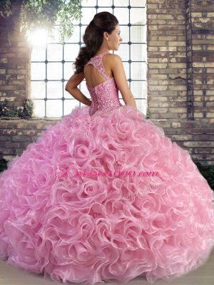 Custom Designed Lavender Sleeveless Floor Length Beading Lace Up Sweet 16 Quinceanera Dress