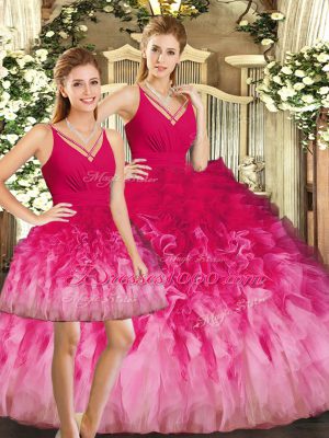 Cheap Sleeveless Ruffles Backless Quinceanera Gown