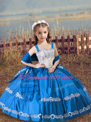 Sleeveless Beading and Embroidery Lace Up Pageant Dress for Teens